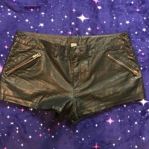 Faux leather shorts